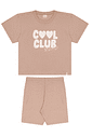 Conjunto infantil Menina blusa malha bermuda ribana verão Conjunto infantil Menina blusa malha bermuda ribana verão