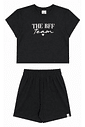 Conjunto menina blusa meia malha e shorts malha dama juvenil verão Conjunto menina blusa meia malha e shorts malha dama juvenil verão