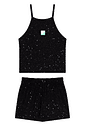Conjunto infantil blusa e shorts menina cotton glitter