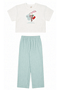 Conjunto infantil blusa e calça, verão confortável para menina Conjunto infantil blusa e calça, verão confortável para menina