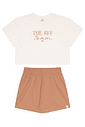 Conjunto menina blusa meia malha e shorts malha dama juvenil verão Conjunto menina blusa meia malha e shorts malha dama juvenil verão
