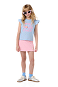 Blusa infantil menina malha algodão babado verão Blusa infantil menina malha algodão babado verão