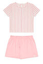 Conjunto menina verão Blusa e Shorts Listrado Moderno e Confortável Conjunto menina verão Blusa e Shorts Listrado Moderno e Confortável