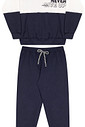 Conjunto Infantil Blusão de Recorte e  Calça com Punho e Cordão