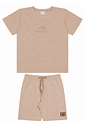 Conjunto infantil verão menino camiseta malha e bermuda  moletinho