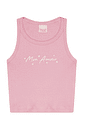 Conjunto Infantil menina verão regata lisa e short saia listrada Conjunto Infantil menina verão regata lisa e short saia listrada