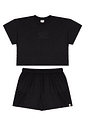 Conjunto juvenil menina blusa malha e shorts moletinho Conjunto juvenil menina blusa malha e shorts moletinho