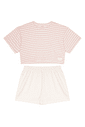 Conjunto juvenil listrado feminino blusa e shorts e confortável, perfeito para verão. Conjunto juvenil listrado feminino blusa e shorts e confortável, perfeito para verão.