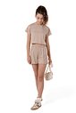 Conjunto juvenil menina blusa malha e shorts moletinho Conjunto juvenil menina blusa malha e shorts moletinho