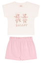 Conjunto Infantil menina verão regata lisa e short saia listrada Conjunto Infantil menina verão regata lisa e short saia listrada