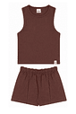 Conjunto Menina Infantil Regata Ribana e Shorts Moletinho Conjunto Menina Infantil Regata Ribana e Shorts Moletinho