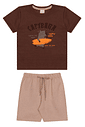 Conjunto infantil menino camiseta malha e bermuda recorte moletinho Conjunto infantil menino camiseta malha e bermuda recorte moletinho