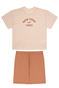 Conjunto juvenil menina blusa listrada e bermuda malha darling Conjunto juvenil menina blusa listrada e bermuda malha darling
