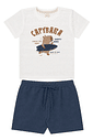 Conjunto infantil menino camiseta malha e bermuda recorte moletinho Conjunto infantil menino camiseta malha e bermuda recorte moletinho