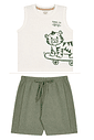 Conjunto infantil menino regata malha e bermuda moletinho Conjunto infantil menino regata malha e bermuda moletinho