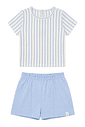 Conjunto menina verão Blusa e Shorts Listrado Moderno e Confortável Conjunto menina verão Blusa e Shorts Listrado Moderno e Confortável