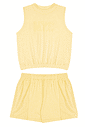 Conjunto juvenil menina ribana malha e shorts moletinho