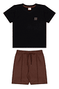 Conjunto infantil menino camiseta malha com termo e bermuda moletinho Conjunto infantil menino camiseta malha com termo e bermuda moletinho