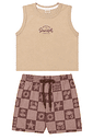 Conjunto infantil menino regata malha e bermuda tactel Conjunto infantil menino regata malha e bermuda tactel