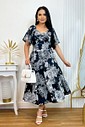 Vestido Midi Estampado Decote Laço 3042 Vestido Midi Estampado Decote Laço 3042