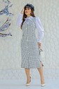 Vestido Midi Tubinho Manga Longa Quadriculado 8324 Vestido Midi Tubinho Manga Longa Quadriculado 8324