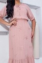 Vestido Longo Viscolinho Bordado 9099 Vestido Longo Viscolinho Bordado 9099