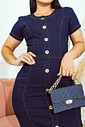 Vestido Jeans Com Elastano e Botões 1180 Vestido Jeans Com Elastano e Botões 1180