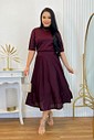 Conjunto Saia Midi e Blusa Com Manga Malha de Lese 0235