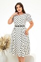 Vestido Evasê Poá Com Cinto 0418 Vestido Evasê Poá Com Cinto 0418