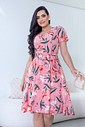 Vestido Estampado Evasê Manga Curta 3005 Vestido Estampado Evasê Manga Curta 3005