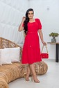 Vestido Midi Vermelho 0492 Vestido Midi Vermelho 0492