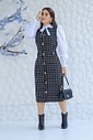 Vestido Midi Tubinho Manga Longa Quadriculado 8324 Vestido Midi Tubinho Manga Longa Quadriculado 8324