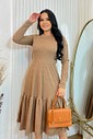Vestido Midi Lãzinha Manga Longa 0124 Vestido Midi Lãzinha Manga Longa 0124