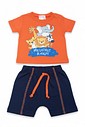 CONJ TYCARO LARANJA SAFARI SHORT MOLETINHO MARINHO P