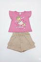 CONJ MARLAN FEM BLUSA ROSA MENINA SHORT MOLETINHO M