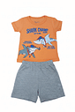 CONJ REIREX MAS BLUSA LARANJA SHARK SHORT MESCLA P