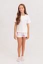 Pijama Infantil Feminino Manga Curta Com Shorts