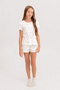 Pijama Infantil Feminino Manga Curta Com Shorts