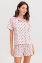 Pijama Feminino Manga Curta Americano Com Shorts