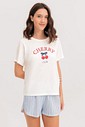 Pijama Feminino Manga Curta Com Shorts