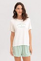 Pijama Feminino Manga Curta Com Shorts