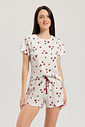 Pijama Feminino Manga Curta Com Shorts