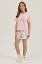 Pijama Feminino Infantil Manga Curta Com Shorts