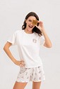 Pijama Feminino Manga Curta Com Shorts