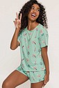 Pijama Feminino Manga Curta com Shorts