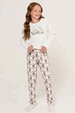 Pijama Infantil Feminino Manga Longa Com Calça