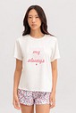 Pijama Feminino Manga Curta Com Shorts