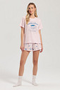 Pijama Feminino Manga Curta Com Shorts