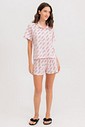 Pijama Feminino Manga Curta Americano Com Shorts