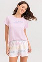Pijama Feminino Manga Curta Com Shorts